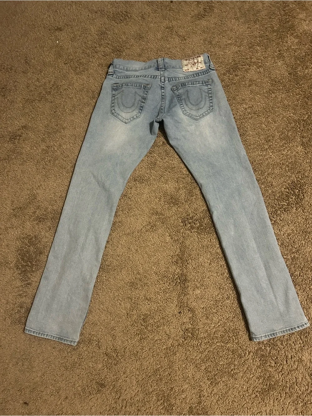 True Religion Men's Light Wash Slim Straight Jeans